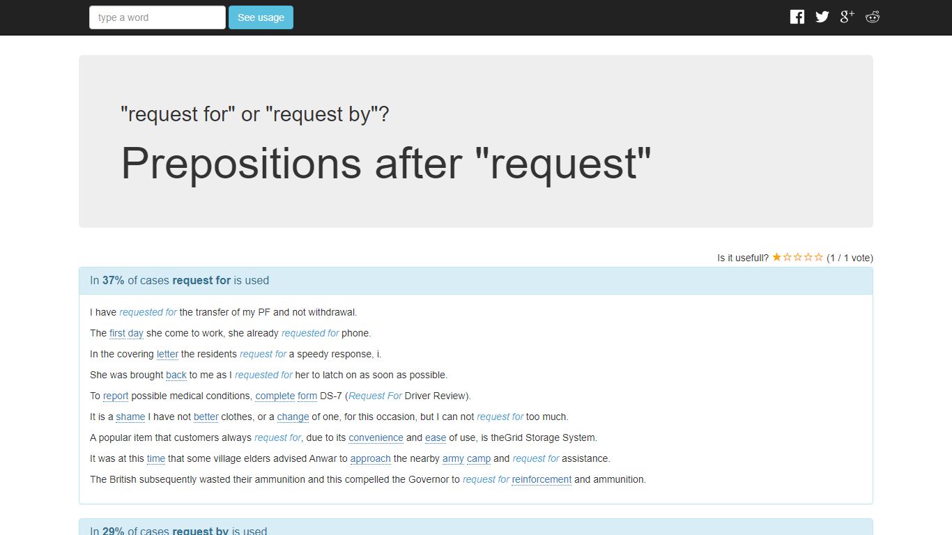 Prepositions after "request": "request for" or "request by"?